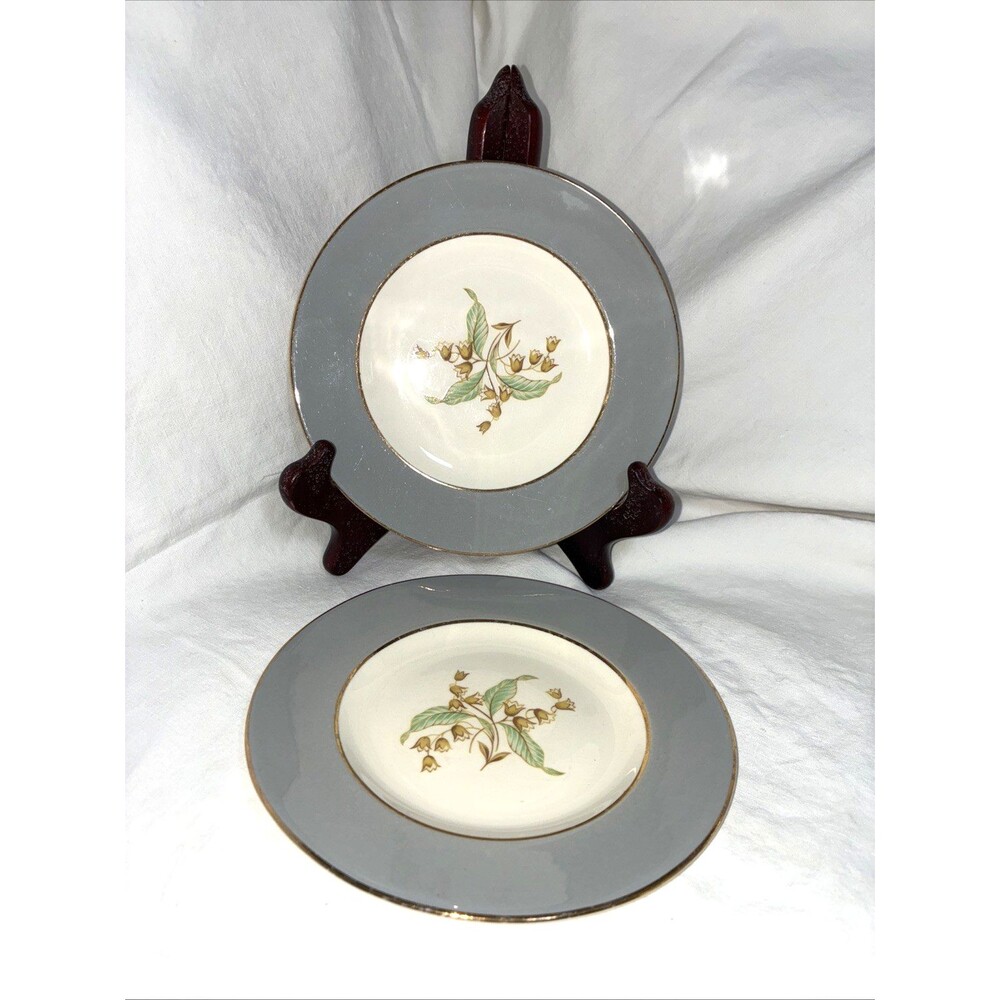Vintage Homer Laughlin Lily of the Valley Cavalier Eggshell 6.5” Bread Plate (2)